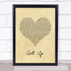 Shinedown Get Up Vintage Heart Song Lyric Wall Art Print