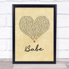 Take That Babe Vintage Heart Song Lyric Wall Art Print