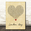 Taylor Swift London Boy Vintage Heart Song Lyric Wall Art Print