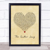 Texas The Guitar Song Vintage Heart Song Lyric Wall Art Print
