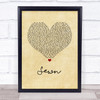 The Feeling Sewn Vintage Heart Song Lyric Wall Art Print