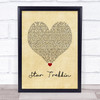 The Firm Star Trekkin Vintage Heart Song Lyric Wall Art Print