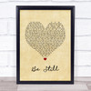 The Killers Be Still Vintage Heart Song Lyric Wall Art Print