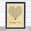 The Maytals Monkey Man Vintage Heart Song Lyric Wall Art Print