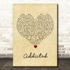 The Night Café Addicted Vintage Heart Song Lyric Wall Art Print