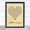 The Shires State Lines Vintage Heart Song Lyric Wall Art Print