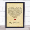 Tindersticks My Oblivion Vintage Heart Song Lyric Wall Art Print