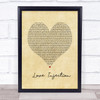 Trussel Love Injection Vintage Heart Song Lyric Wall Art Print