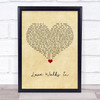Van Halen Love Walks In Vintage Heart Song Lyric Wall Art Print