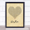 Yungen Bestie Vintage Heart Song Lyric Wall Art Print