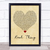 Zac Brown Band Real Thing Vintage Heart Song Lyric Wall Art Print