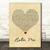 Blue October Hate Me Vintage Heart Song Lyric Wall Art Print