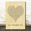 Boyzone You Needed Me Vintage Heart Song Lyric Wall Art Print