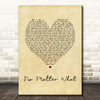Calum Scott No Matter What Vintage Heart Song Lyric Wall Art Print