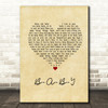 Carla Thomas B-A-B-Y Vintage Heart Song Lyric Wall Art Print