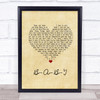 Carla Thomas B-A-B-Y Vintage Heart Song Lyric Wall Art Print