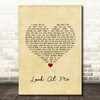 Carrie Underwood Look At Me Vintage Heart Song Lyric Wall Art Print