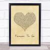 Chase Rice Forever To Go Vintage Heart Song Lyric Wall Art Print