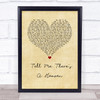 Chris Rea Tell Me There's A Heaven Vintage Heart Song Lyric Wall Art Print