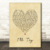 Alan Jackson I'll Try Vintage Heart Song Lyric Wall Art Print
