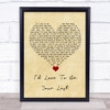 Clay Walker I'd Love To Be Your Last Vintage Heart Song Lyric Wall Art Print