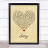 Concrete Blonde Joey Vintage Heart Song Lyric Wall Art Print