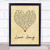 311 Love Song Vintage Heart Song Lyric Wall Art Print