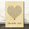Deacon Blue Chocolate Girl Vintage Heart Song Lyric Wall Art Print
