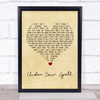 Desire Under Your Spell Vintage Heart Song Lyric Wall Art Print