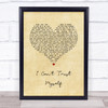 Devin Dawson I Can't Trust Myself Vintage Heart Song Lyric Wall Art Print