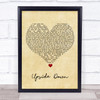 Diana Ross Upside Down Vintage Heart Song Lyric Wall Art Print