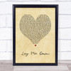 Dirty Heads Lay Me Down Vintage Heart Song Lyric Wall Art Print