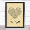 Disturbed The Light Vintage Heart Song Lyric Wall Art Print