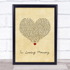 Alter Bridge In Loving Memory Vintage Heart Song Lyric Wall Art Print