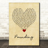 Doves Pounding Vintage Heart Song Lyric Wall Art Print
