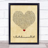 Ella Mai, Chris Brown Whatchamacallit Vintage Heart Song Lyric Wall Art Print