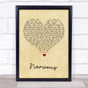 Gavin James Nervous Vintage Heart Song Lyric Wall Art Print
