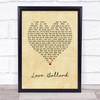 George Benson Love Ballard Vintage Heart Song Lyric Wall Art Print