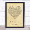 Andy Grammer Dont Give Up On Me Vintage Heart Song Lyric Wall Art Print