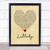 Gerry Cinnamon Lullaby Vintage Heart Song Lyric Wall Art Print