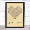 Hard-Fi Hard To Beat Vintage Heart Song Lyric Wall Art Print