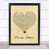 HIM Venus Doom Vintage Heart Song Lyric Wall Art Print