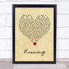 James Bay Running Vintage Heart Song Lyric Wall Art Print