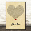 Jamie T Sheila Vintage Heart Song Lyric Wall Art Print