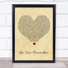 Jay Sean Do You Remember Vintage Heart Song Lyric Wall Art Print
