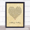 Anthem Lights Wedding Medley Vintage Heart Song Lyric Wall Art Print