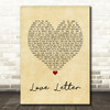 Jessie J Love Letter Vintage Heart Song Lyric Wall Art Print