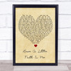 John Hiatt Have A Little Faith In Me Vintage Heart Song Lyric Wall Art Print