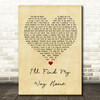 Jon and Vangelis I'll Find My Way Home Vintage Heart Song Lyric Wall Art Print