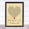 Jordan Davis Slow Dance In A Parking Lot Vintage Heart Song Lyric Wall Art Print